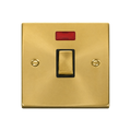 Click Deco Satin Brass 20A Double Pole Switch with Neon VPSB723BK