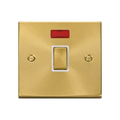 Click Deco Satin Brass 20A Double Pole Switch with Neon VPSB723WH