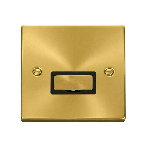 Front view of Click Deco Satin Brass 13A Unswitched Spur