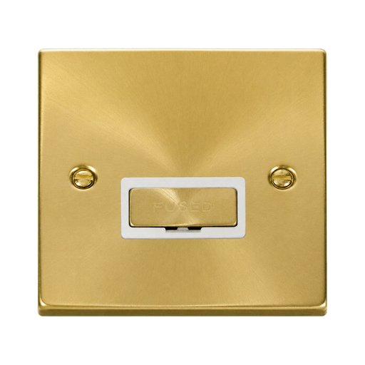 Click Deco Satin Brass 13A Unswitched Spur VPSB750WH