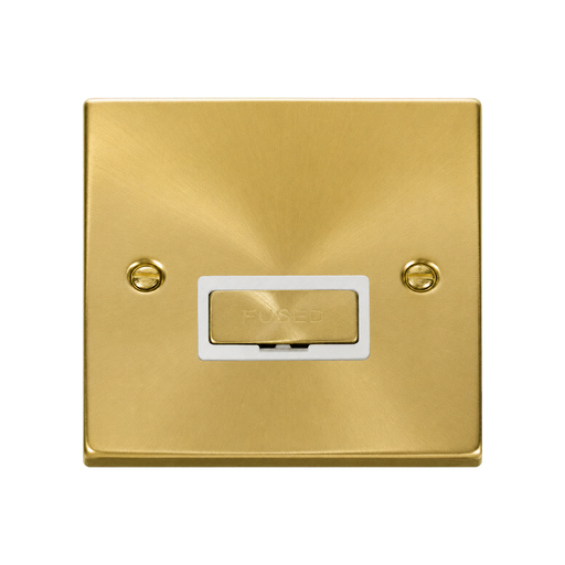 Front view of Click Deco Satin Brass 13A Unswitched Spur
