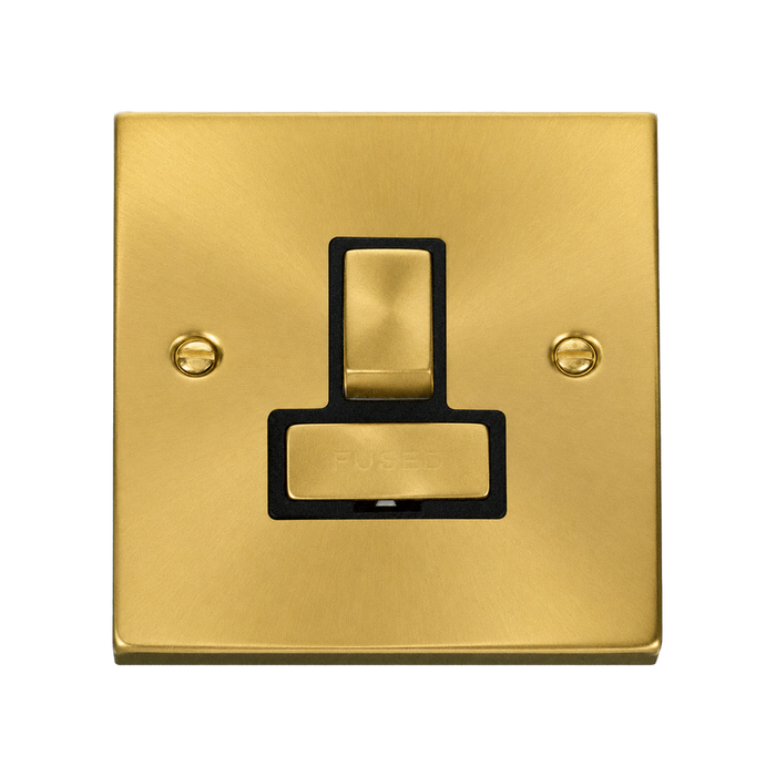 Click Deco Satin Brass 13A Switched Spur VPSB751BK