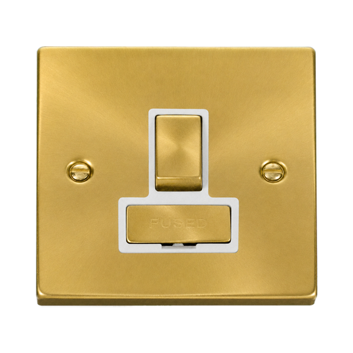 Click Deco Satin Brass 13A Switched Spur VPSB751WH