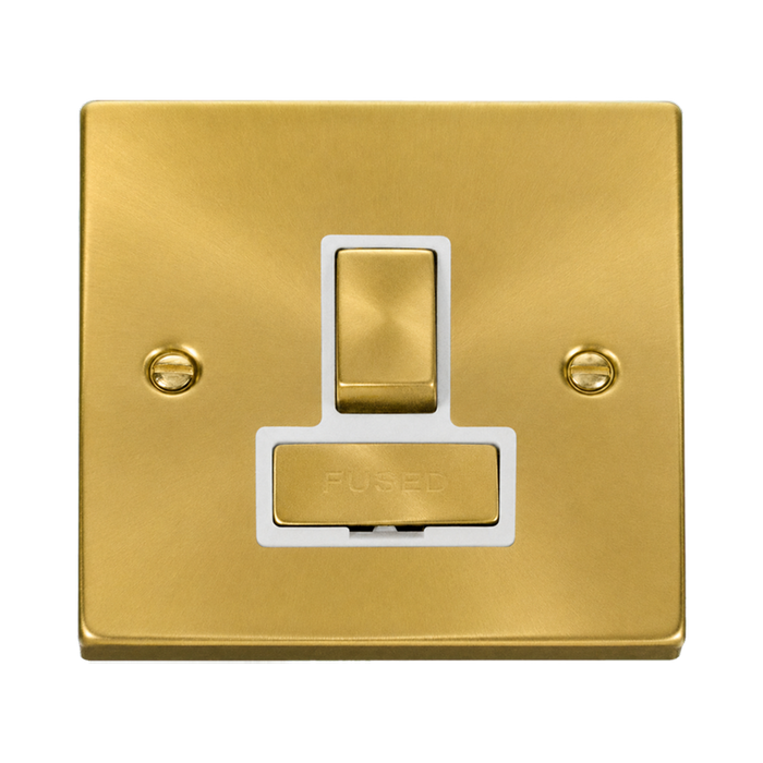 Click Deco Satin Brass 13A Switched Spur VPSB751WH