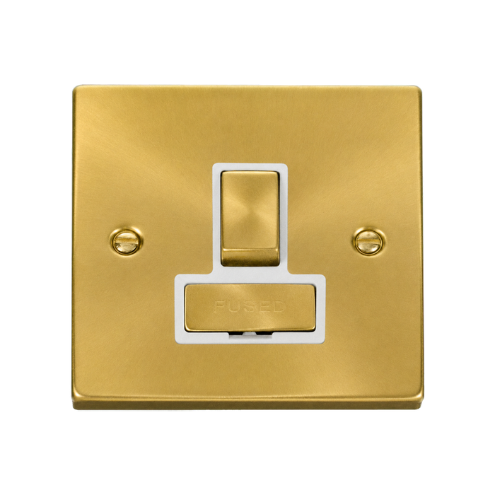 Click Deco Satin Brass 13A Switched Spur VPSB751WH