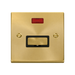 Front view of Click Deco Satin Brass 13A Unswitched Spur with Neon