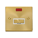 Front view of Click Deco Satin Brass 13A Unswitched Spur with Neon