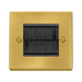 Front view of Click Deco Satin Brass 2G Cable Brush Outlet