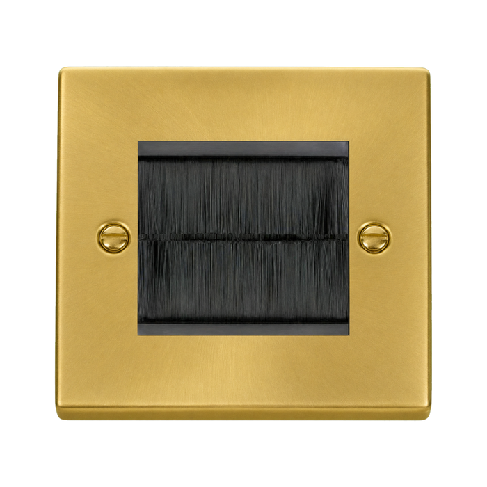 Click Deco Satin Brass 2G Cable Brush Outlet VPSBBRUSHBK
