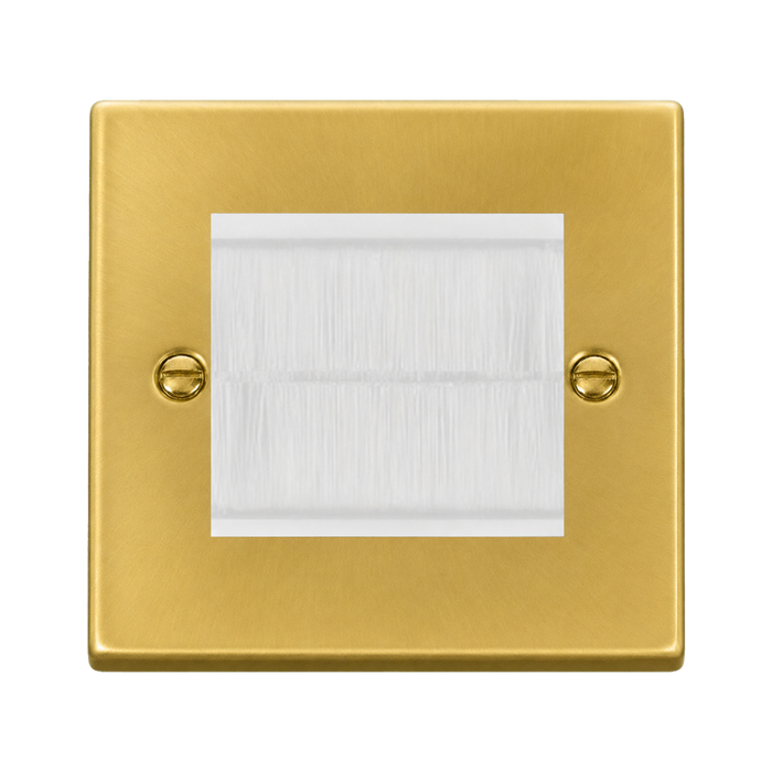 Click Deco Satin Brass 2G Cable Brush Outlet VPSBBRUSHWH