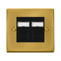 Click Deco Satin Brass Double Cat5e Data Socket VPSBRJ452BK