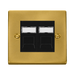 Front view of Click Deco Satin Brass Double Cat5e Data Socket