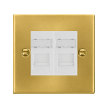 Click Deco Satin Brass Double Cat5e Data Socket VPSBRJ452WH