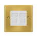 Front view of Click Deco Satin Brass Double Cat5e Data Socket