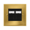 Click Deco Satin Brass Double Cat6 Data Socket VPSBRJ4562BK