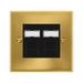 Front view of Click Deco Satin Brass Double Cat6 Data Socket