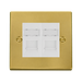 Front view of Click Deco Satin Brass Double Cat6 Data Socket