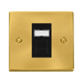 Front view of Click Deco Satin Brass Cat6 Data Socket
