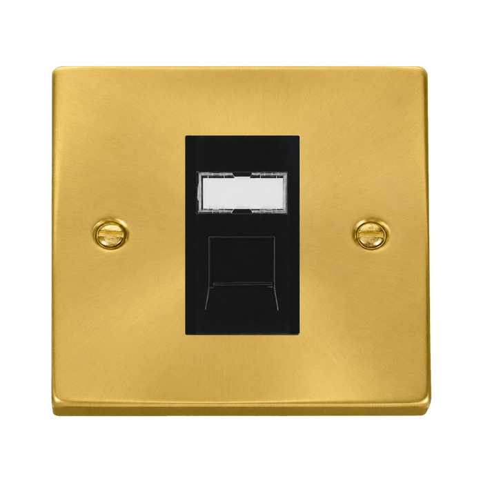 Click Deco Satin Brass Cat6 Data Socket VPSBRJ456BK