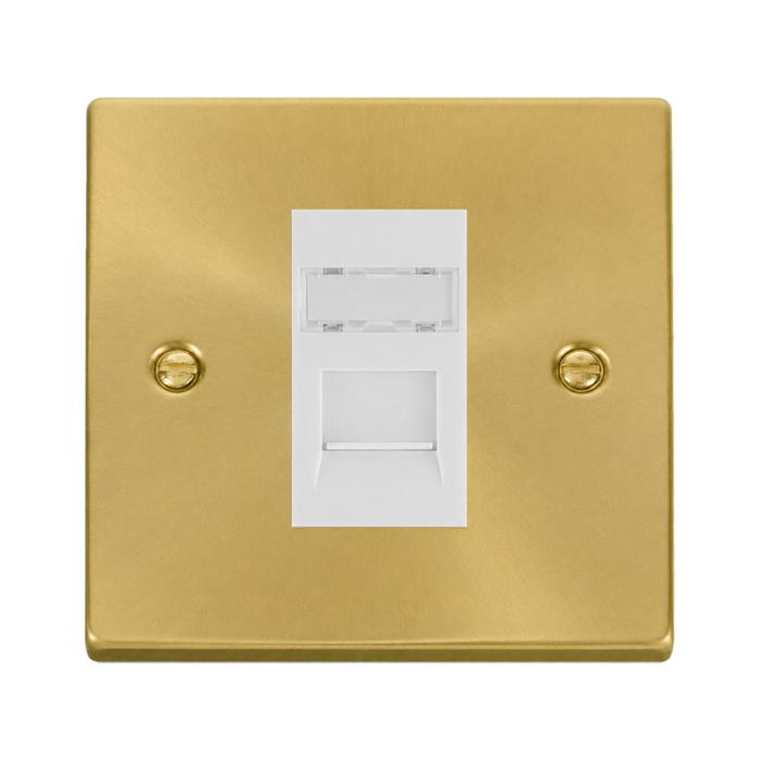 Click Deco Satin Brass Cat6 Data Socket VPSBRJ456WH