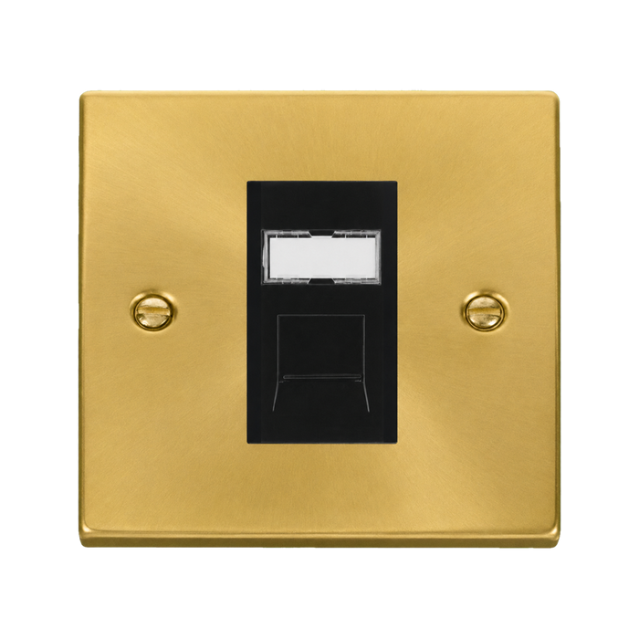 Click Deco Satin Brass Cat5e Data Socket VPSBRJ45BK