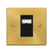 Front view of Click Deco Satin Brass Cat5e Data Socket