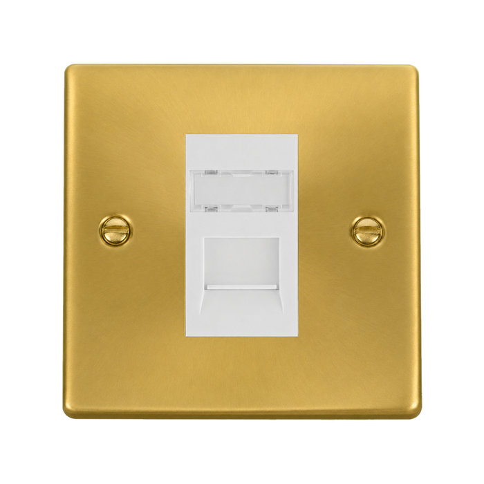 Click Deco Satin Brass Cat5e Data Socket VPSBRJ45WH