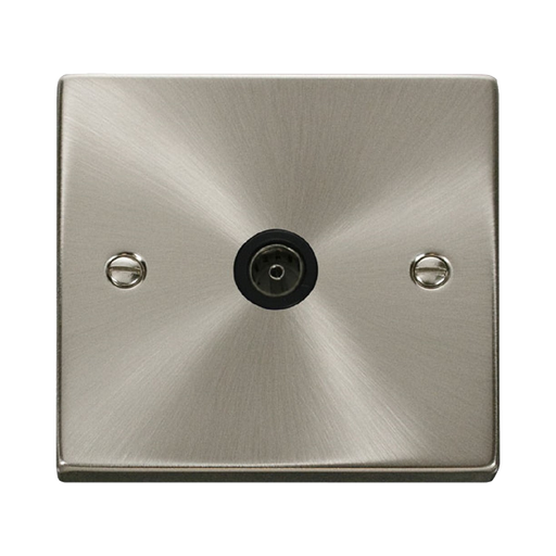 Click Deco Satin Chrome TV Socket VPSC065BK