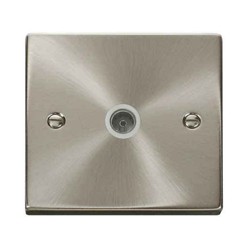 Click Deco Satin Chrome TV Socket VPSC065WH