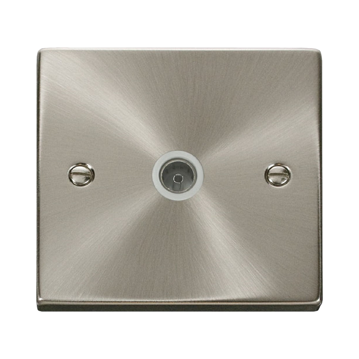 Click Deco Satin Chrome TV Socket VPSC065WH