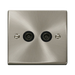 Click Deco Satin Chrome Double TV Socket VPSC066BK