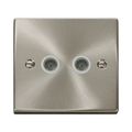Click Deco Satin Chrome Double TV Socket VPSC066WH