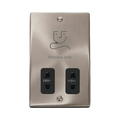 Front view of Click Deco Satin Chrome Shaver Socket