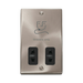 Front view of Click Deco Satin Chrome Shaver Socket