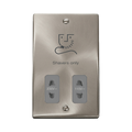 Front view of Click Deco Satin Chrome Shaver Socket