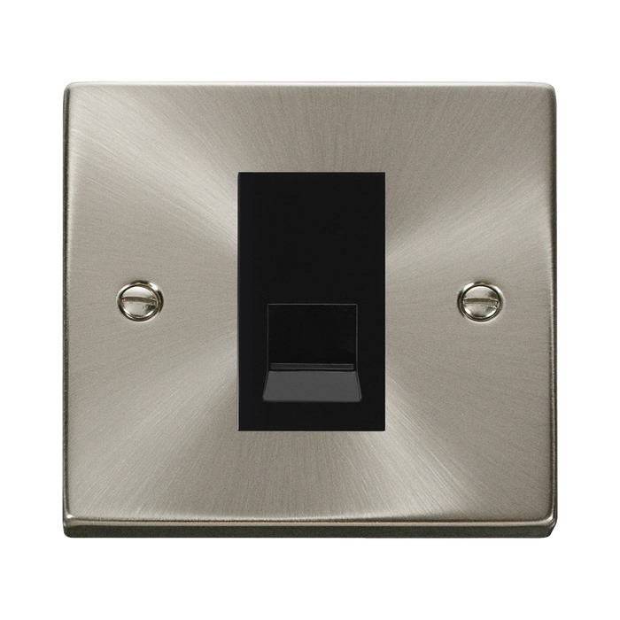 Click Deco Satin Chrome Master Telephone Socket VPSC120MBK