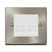 Click Deco Satin Chrome Double Master Telephone Socket VPSC121MWH