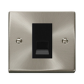 Click Deco Satin Chrome Slave Telephone Socket VPSC125MBK