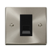 Click Deco Satin Chrome Slave Telephone Socket VPSC125MBK