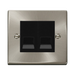 Click Deco Satin Chrome Double Slave Telephone Socket VPSC126MBK