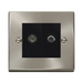 Click Deco Satin Chrome Isolated Coax & Satellite Socket VPSC157MBK