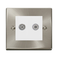 Click Deco Satin Chrome Isolated Coax & Satellite Socket VPSC157MWH