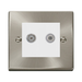 Click Deco Satin Chrome Isolated Coax & Satellite Socket VPSC157MWH
