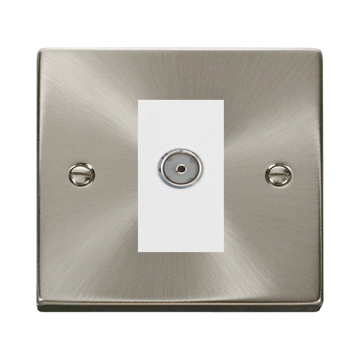 Click Deco Satin Chrome Isolated Coax Socket VPSC158MWH