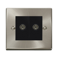 Click Deco Satin Chrome Double Isolated Coax Socket VPSC159MBK