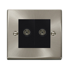 Click Deco Satin Chrome Double Isolated Coax Socket VPSC159MBK