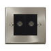 Click Deco Satin Chrome Double Isolated Coax Socket VPSC159MBK