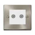 Click Deco Satin Chrome Double Isolated Coax Socket VPSC159MWH