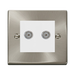 Click Deco Satin Chrome Double Isolated Coax Socket VPSC159MWH