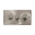 Front view of Click Deco Satin Chrome 3G LED Dimmer Switch